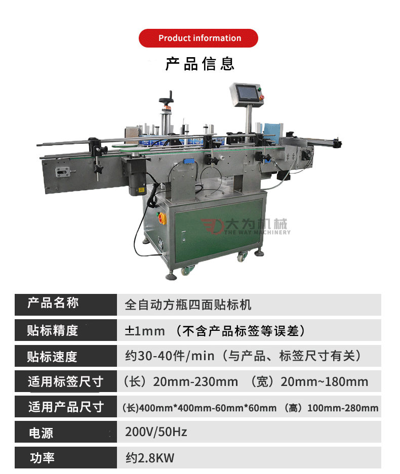 方瓶四面貼標(biāo)機(圖3)